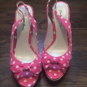 Pink polka dot heels by Charlotte Russe